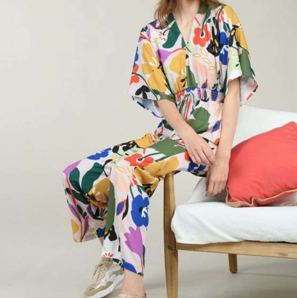Lili Sidonio Pants - NWT Lili Sidonio Molly Bracken Floral Jumpsuit Jumper sz S